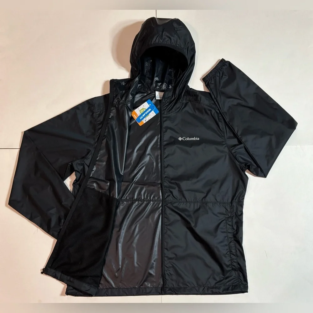 COLUMBIA Men’s Center Ridge II Full Zip Hooded Windbreaker Outdoor Storm Jacket